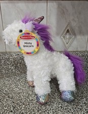 New Melissa  Doug Misty Unicorn Plush 7572 White-Princess Fairytale Girly Pop