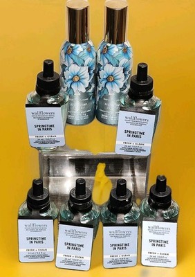 Bath & Body works Wallflower bulbs ×6 Spring Time In Paris /w ×2 Room Spray 