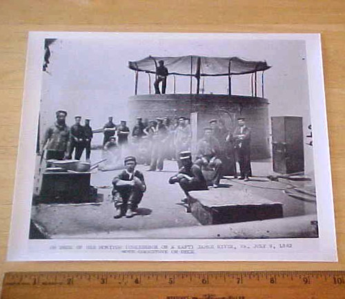 Civil War Union Deck of USS Monitor , James River Va. 7-9-1862 8x10 Photo Print