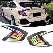 Full LED Sequential Tail Light Assembly Black Smoke Lens Fit for 2016-2021 Honda