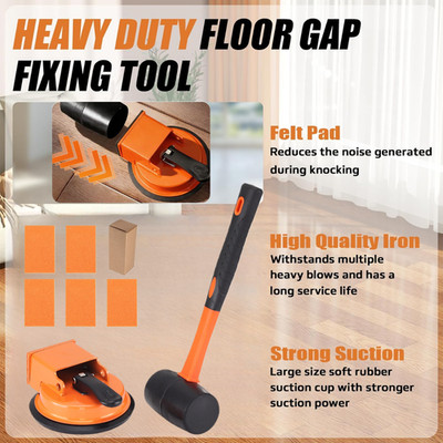 Floor Gap Fixer Tool with Suction Cup for Hardwood-Laminate and Vinyl Flooring