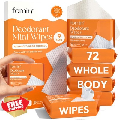 FOMIN Citrus Harmony Deodorant Wipes 72ct