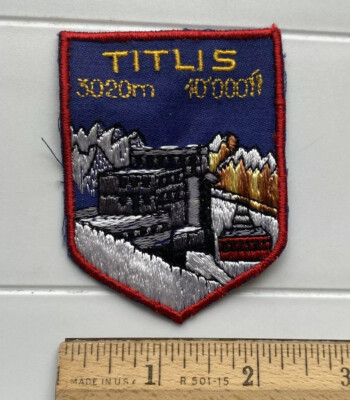 Titlis Switzerland Swiss Alps Skiing Ski Area Souvenir Embroidered Patch Badge