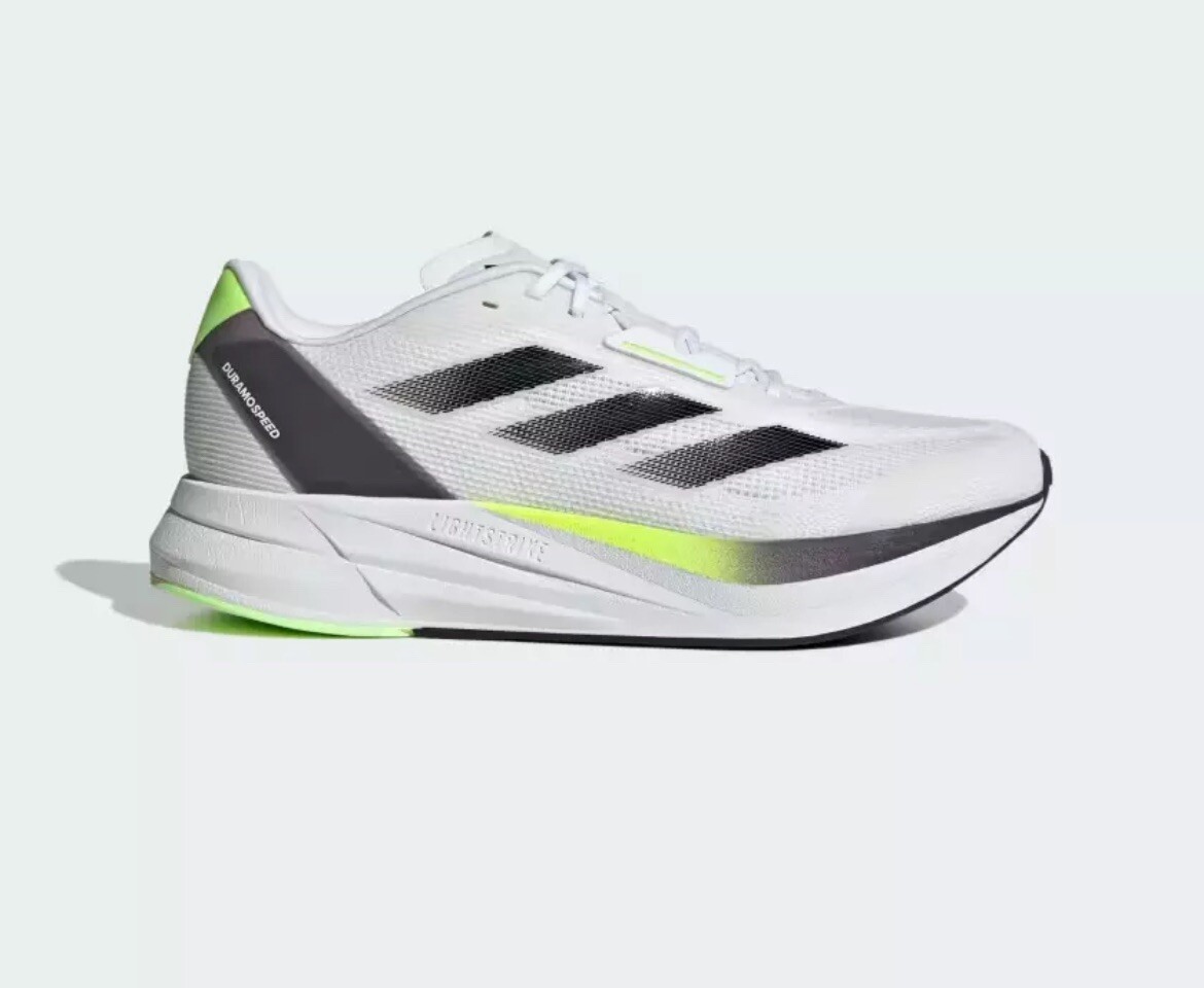 Adidas Duramo Speed Running Shoes for Men in Cloud White Black Aurora Size 13 ID8356-image