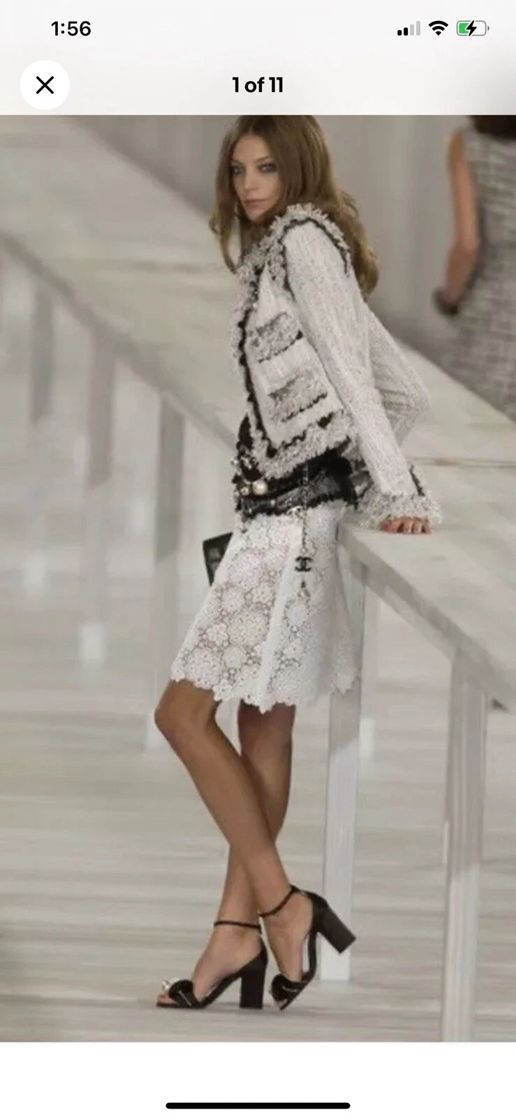 Chanel — CHANEL RUNWAY AUTHENTIC RARE LACE CAMELLIA SKIRT SZ 38 VG COND WORN BY KATE MOSS