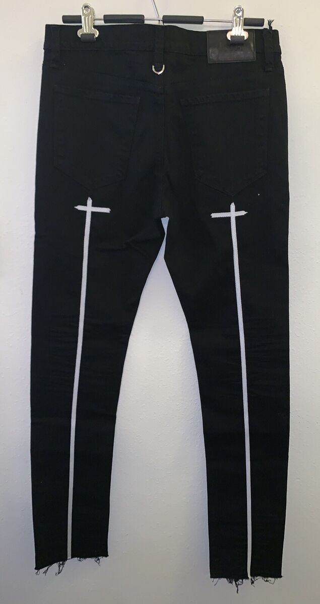 NEW 32W RtA X Mastermind black Embroidered skinny Jeans W NEW 32W RtA X Mastermind black Embroidered skinny Jeans W