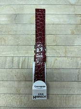 Hirsch Crocograin Burgundy Crocodile Embossed Leather Watch Band