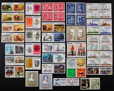 CANADA 1972-1978 collezione di 30 diversi set completi, 74 francobolli Mint NH