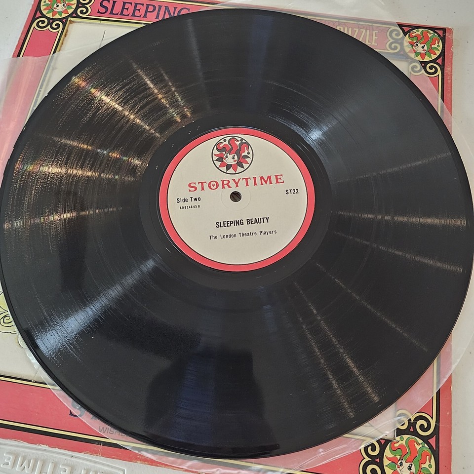 VINTAGE 33 RPM 12" Vinyl Record Sleeping Beauty Puzzle Storytime