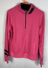 Victorias Secret Half Zip Pink Pull Over Sweatshirt Size Large