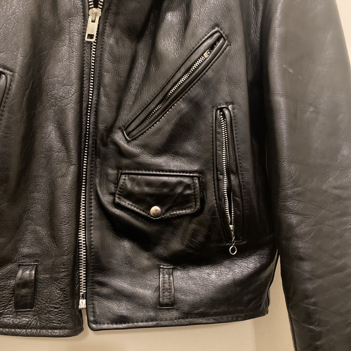 ジャケット・アウター SanFranciscoClothingMaker Leather Jacket SF FASHIONS Mens Genuine Leather Biker Jacket Black