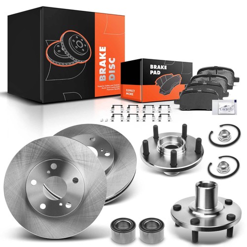 Front Disc Brake Rotors & Pads & Hub Bearing for Toyota Camry Solara