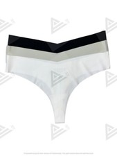 Skims Style Seamless Thong 3 Pack Black Grey White Ladies Underwear XL