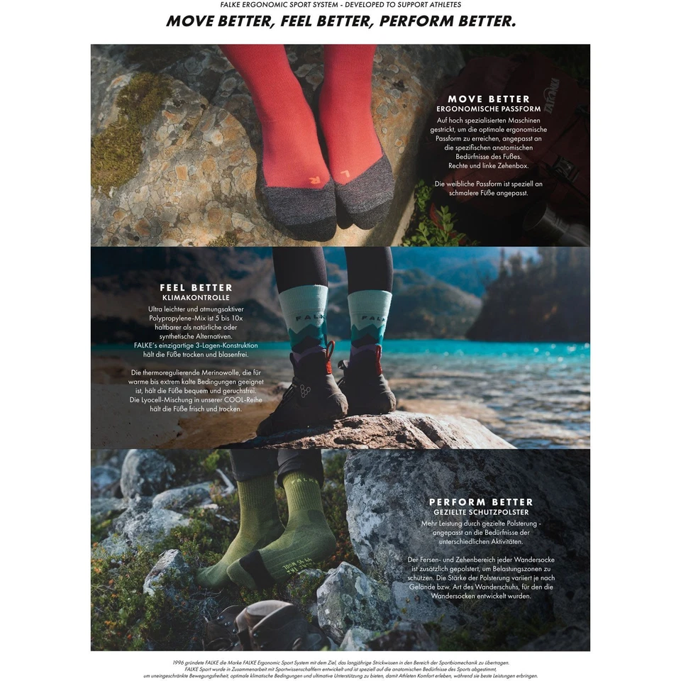 FALKE Walkie Ergo Unisex Wandersocken Trekkingsocken Outdoorsocken Strümpfe - Bild 3 von 3