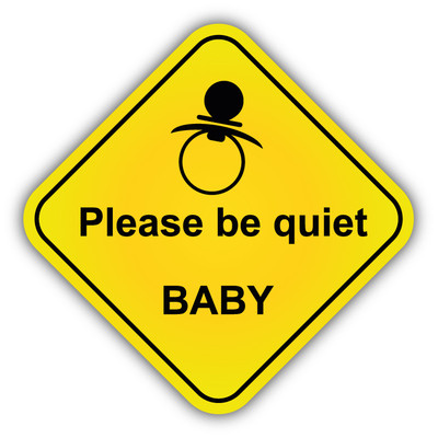 Please Be Quiet Baby Warning Sign Car Bumper Sticker Decal 5'' x 5''