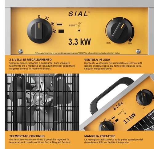 SIAL Riscaldamento Industriale 3300 W - Termoventilatore - Radiatore Elettrico - - Foto 4 di 7