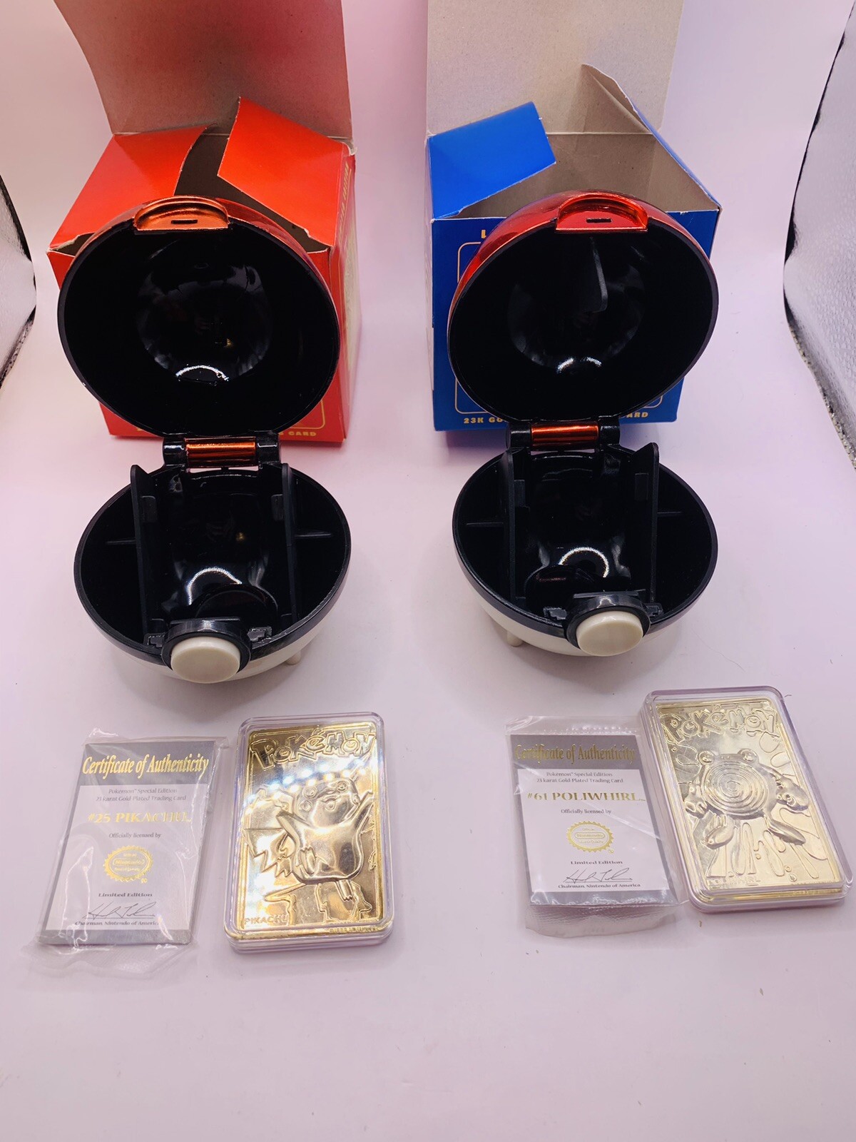 VINTAGE 1999 BURGER KING POKEMON BALLS w/ 23 Karat Gold Plated Cards