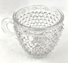 Pointed Hobnail 6 oz Clear Cup Columbia Glass Company Double Eye Ornamental Band
