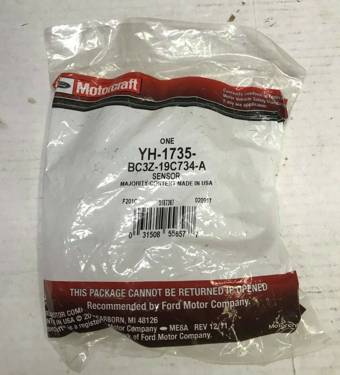 New NOS Evaporator Temperature Probe Motorcraft# YH1735 BC3Z