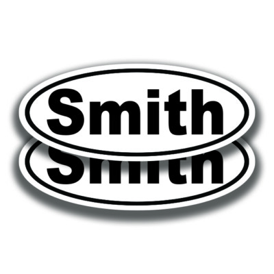 SMITH NAME DECALs 2 Stickers Bogo Car Truck Bumper Window