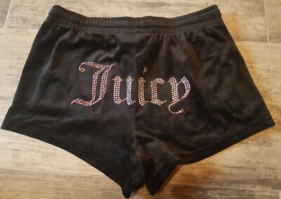 Juicy Couture Shorts kurze Hose Samt Tamia in schwarz Größe M neu