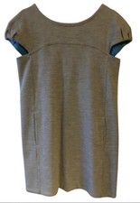 MARC JACOBS CHARLA KNIT WOOL CAP SLEEVE DRESS, Gray, Size L, MSRP $338