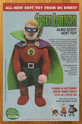 2001 Green Lantern Alan Scott Soft Toy Print Ad/Poster DC Direct Plush Promo Art