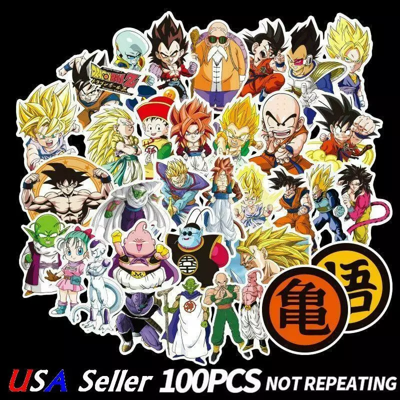 100Pc Anime Dragon Ball Z Super Saiyan Goku Vegeta Piccolo Pan Bulma  Sticker DBZ