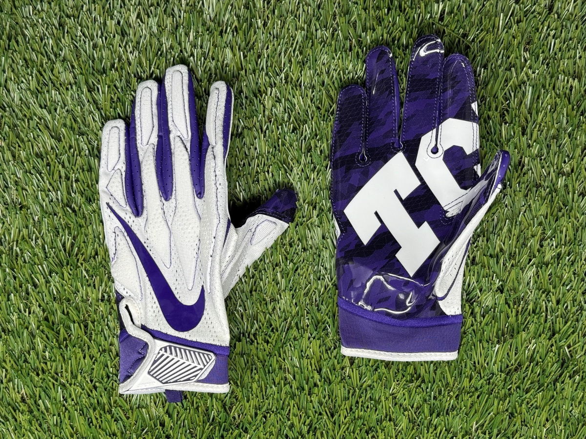 Nike Super Bad TCU Football Gloves Mens Large PURPLE | eBay