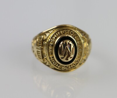 1950 Balfour 10K Gold WASHINGTON LEE High School Class Ring , 7.2