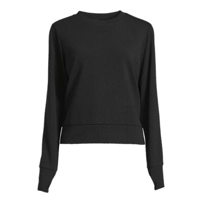 Avia Women s Black Textured Tee with Long Sleeves Athleisure Size 2XL XXL 20 NWT