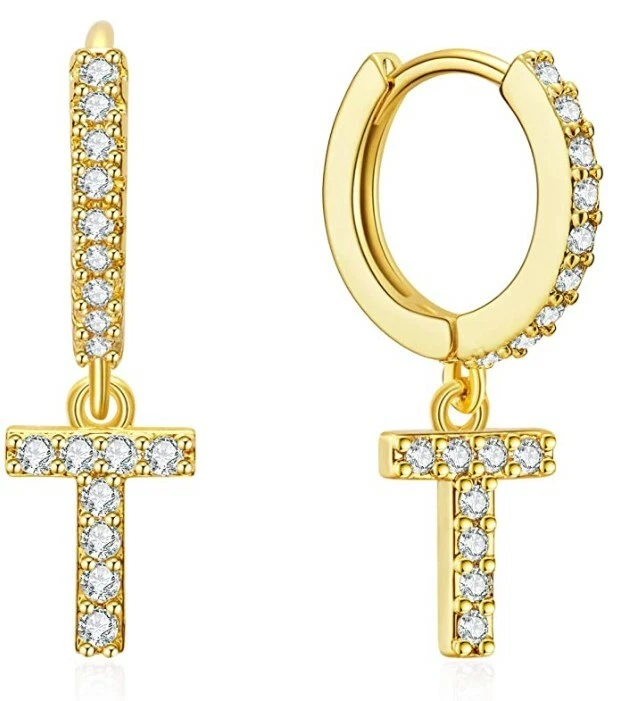 Letter t earrings sale