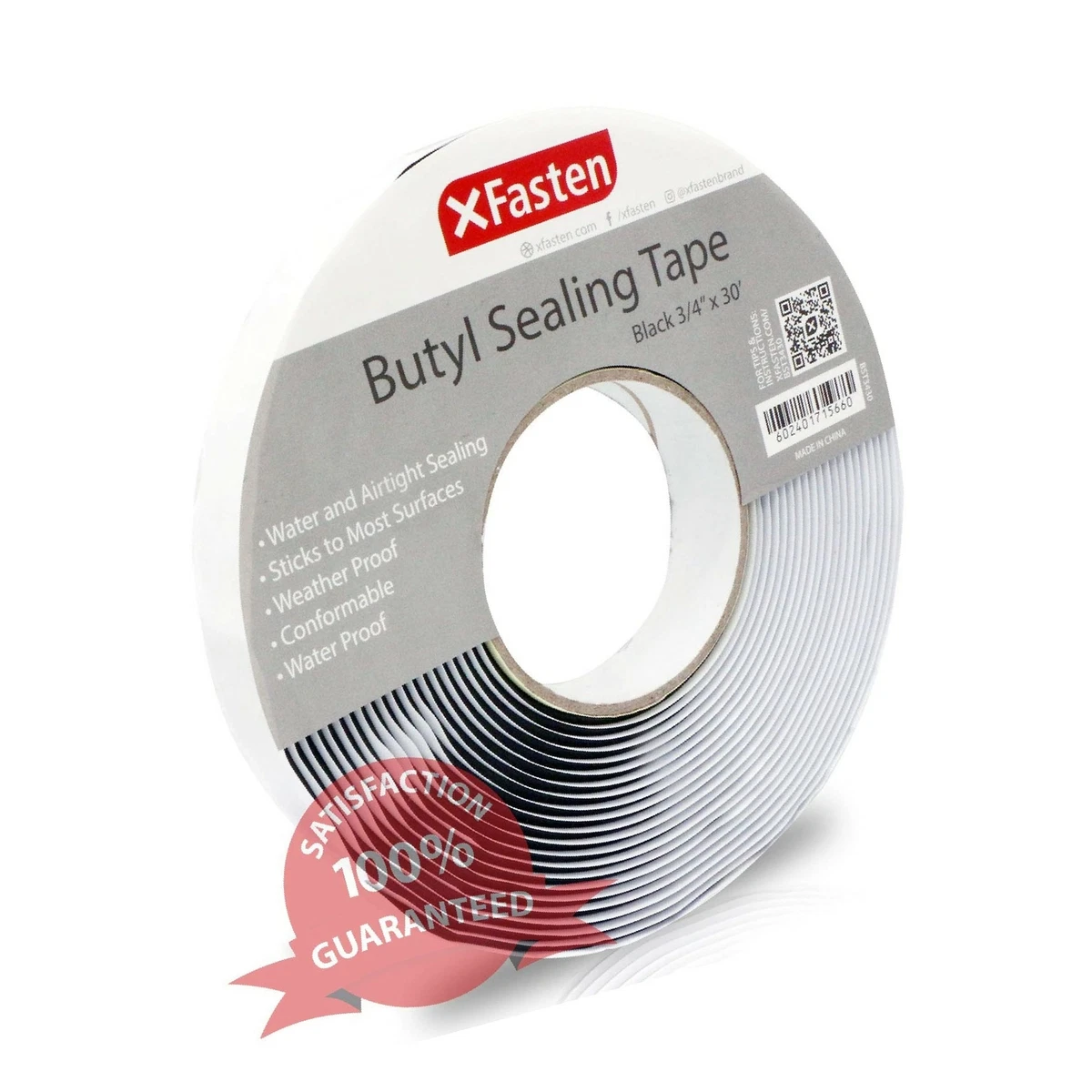 XFasten Butyl Seal Tape 3/4 Inch X 30 Foot 1/8 Thick