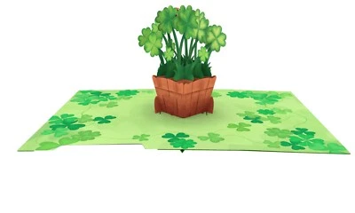 Irlandais Trèfle 3D Pop-Up Carte – St.Patrick's Jour, Bonne Chance Cadeau, - Photo 1/4
