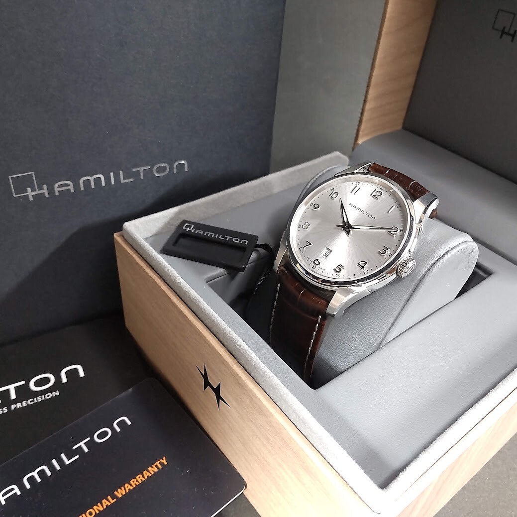 稼働品 HAMILTON ジャズマスター メンズ腕時計 H385111 ブラック Hamilton H385111 ジャズマスター
