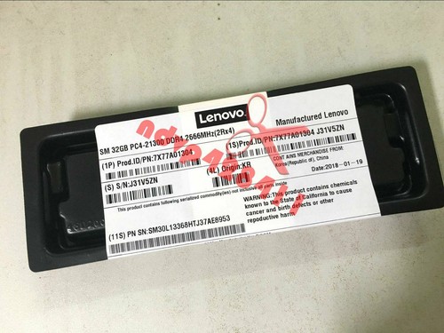 ONE NEW Lenovo / IBM 01DE974 7X77A01304 32GB 2Rx4 DDR4 PC4-2666V ECC RAM Memory - Picture 2 of 2