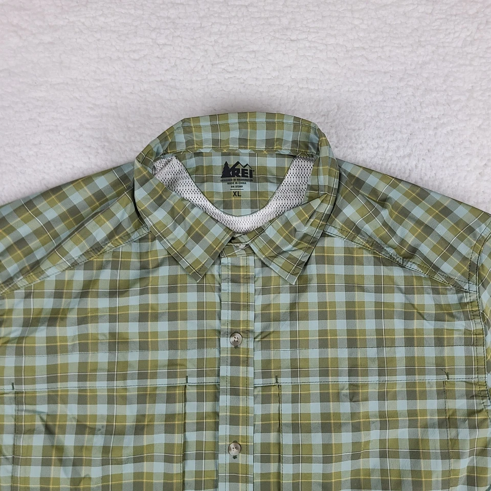 REI Co Op Shirt Mens XL Sage Green Sahara Tech Outdoor Vented Hiking Button Up - Image 2 of 4