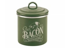 New BACON GREASE CAN Basil GREEN Enamel On Steel Storage Container Ayesha Curry