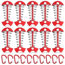 10pcs Aluminum Guyline Cord Adjuster Rope Tensioners Tent Awning Deck Pegs