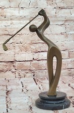 Golf Figure Statue by Milo: Handmade Bronze Golfer Trophy Art Collectible Gift