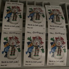 Suzy  s Zoo Stickers vtg xmas Scrapbooking 6 happy snowman ducken duck mod