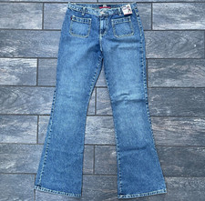 NEW! JUST USA Size 7 (30"x32") Blue Denim Bareback Bootcut Jeans Made in USA VTG