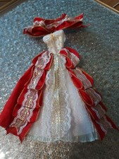 Barbie Happy Holidays 1997 Doll Outfit Red & Gold Ball Gown Evening Party Dress