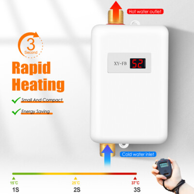 #ad Digital Display Instant Hot Water Heater White Ideal for Kitchen Use $32.09