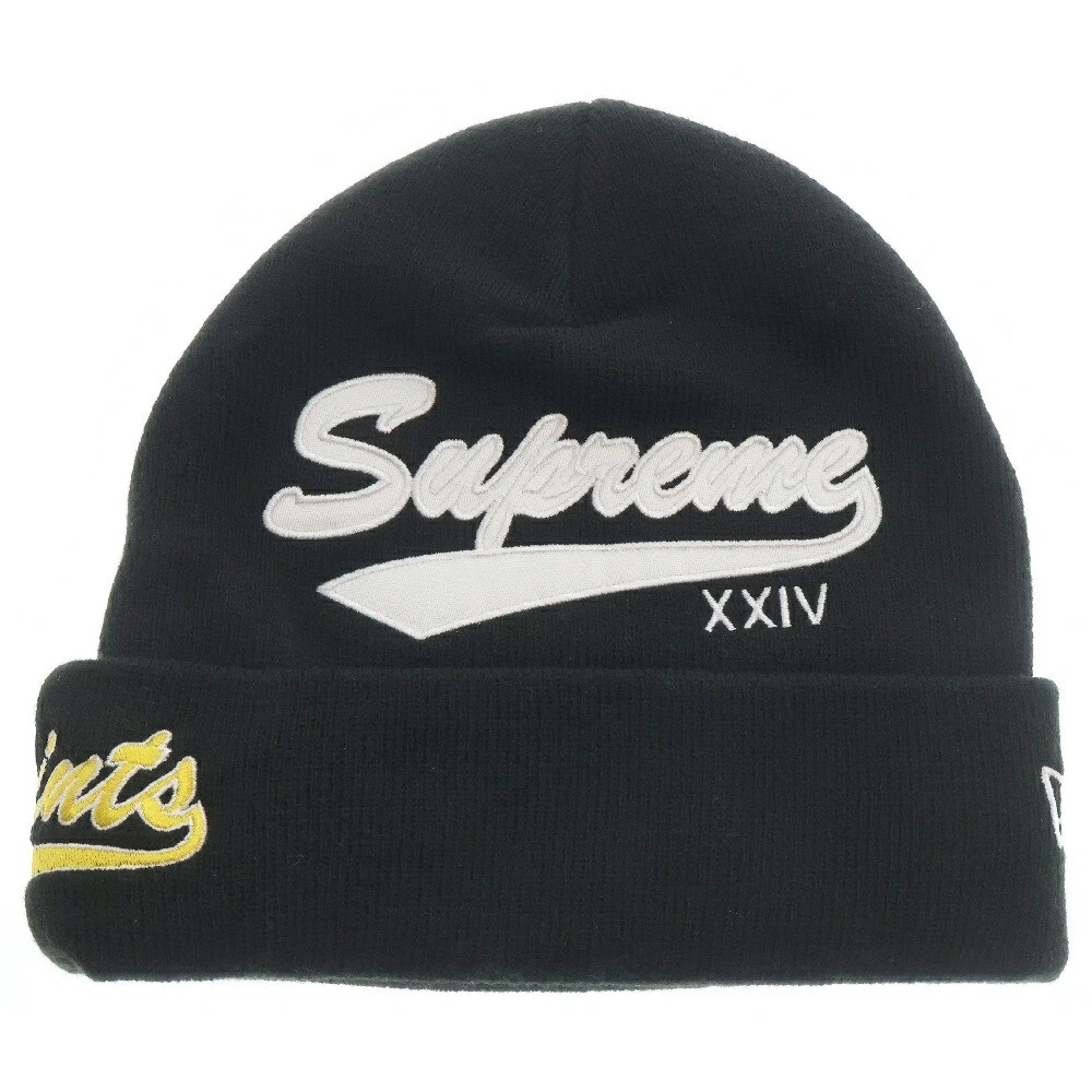 Bonnet tricoté Supreme 24Sera Salvation Beanie logo noir AC777