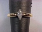 VINTAGE NATURAL .20CT MARQUISE CUT DIAMOND RING 14K YELLOW GOLD SIZE 4.75