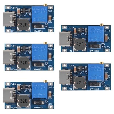AITRIP 5pcs Type-C MT3608 DC-DC Adjustable Boost Module 2A DC 5 PCS