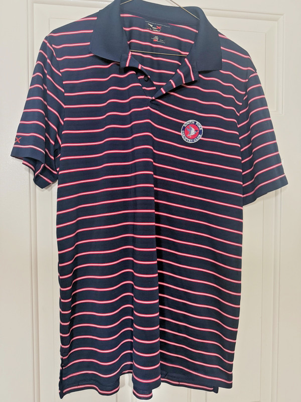 Ralph Lauren Sport Men's Polo Shirt Red Blue White South Fork Country Club L