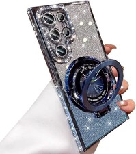 Samsung Galaxy S25 Ultra Glitter Case with Magnetic Kickstand, Bling Rhinestones