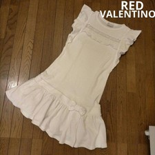 Red Valentino White Dress Frill 3D Ribbon Lace Tulle